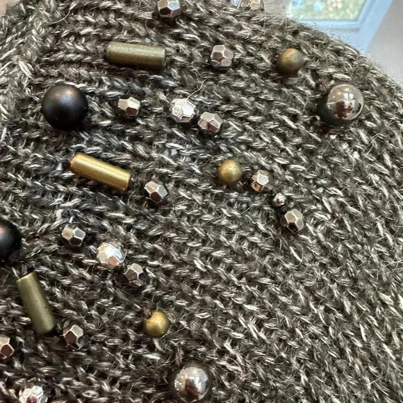 Coldwater Creek Angora Mohair Blend Cardigan Sweater Beaded Size Large 14 / 16 - Picture 6 of 14